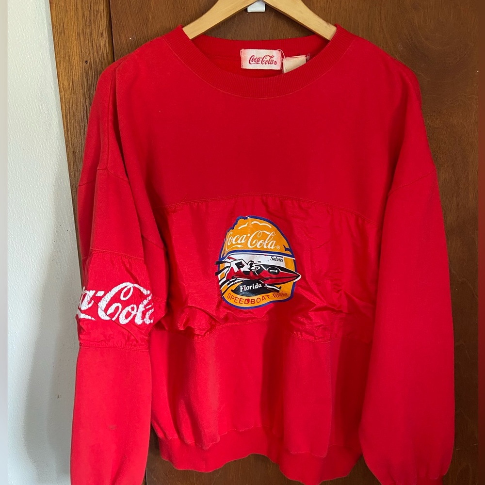 Coca Cola Vintage Red Speedboat Graphic Sweater